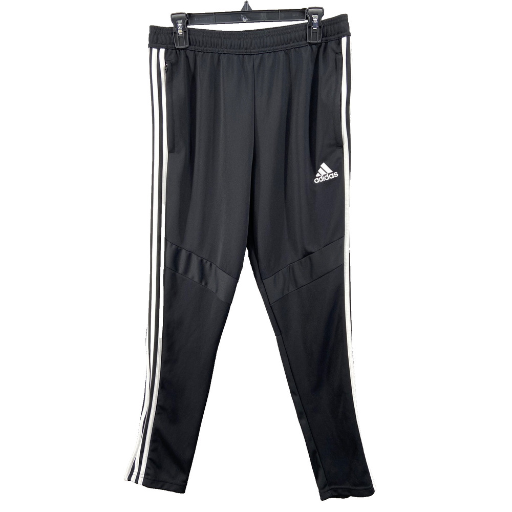 Adidas Sweatpants Women Sz L Black Aeroready Basketball Running Zip Pockets Vent